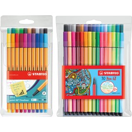 Stabilo Point 88 Fineliner Pack of 20, 20 Fineliner + 30 Filzstifte