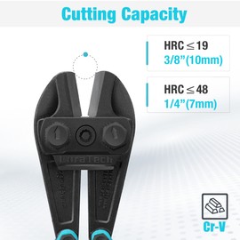 DURATECH 18-inch Heavy Duty Bolt Cutter for Rods, Bolts, Rivets, Chains, and Steel Wires, Bi-Material Ergonomic Rubber Grip Handle, Chrome Vanadium Steel Forged Blade
