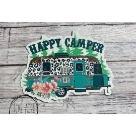 Five Acre Creations Funny Camping  Waterproof Weatherproof Vinyl Sticker |Happy Camper |  Quality