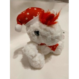 Dolgen New Holiday White red Unicorn Santa Hat Scarf 6” Plush Stuffed Animal Christmas
