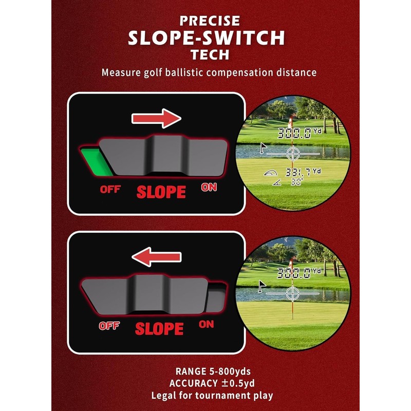 Range Finder Golf, L8star Golf Rangefinder with Slope Switch, Slope