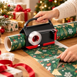 Wrapping Paper Cutter for Gift Wrapping – Black Manual Paper Roll Cutting Tool for Holiday Gifts and Packaging Projects