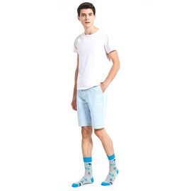 MAKABO Men's Fun Dress Socks Colorful Funny Novelty Casual Crew Socks Packs (Sock size: 10-13 | Shoe size: 6-12, 12 Pair - Sushi Pizza)