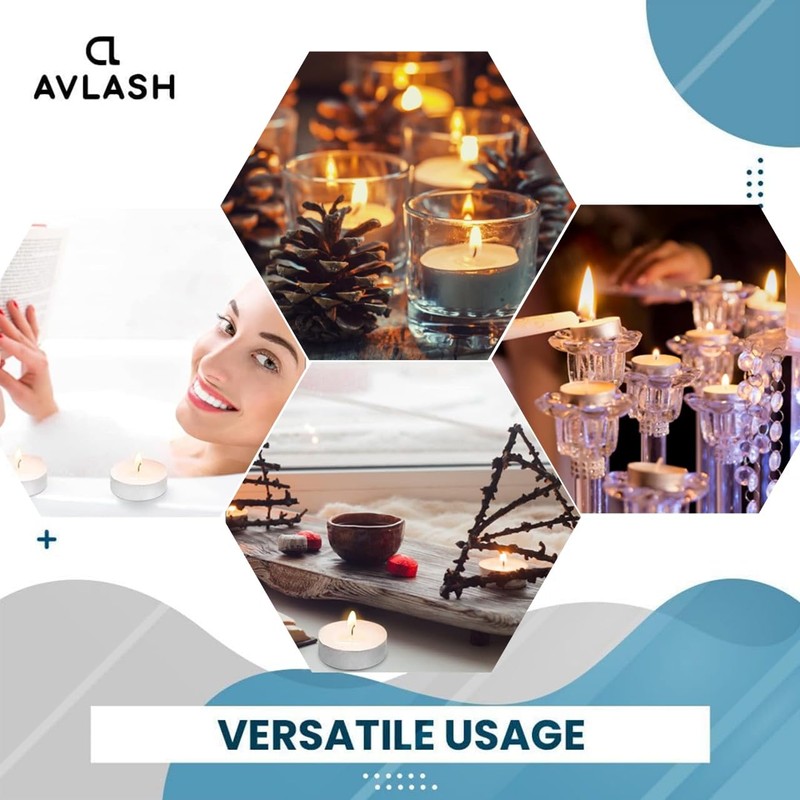 Avlash ® Pack of 50-4 Hour Burning Time Unscented Tea