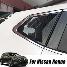 BOYUER for Nissan Rogue 2014-2020 Racing Style Rear Side Window Louvers Sport Style Scoop Louvers Cover Blinds Cool Exterior Decoration-Carbon Fiber(Not for Sport)