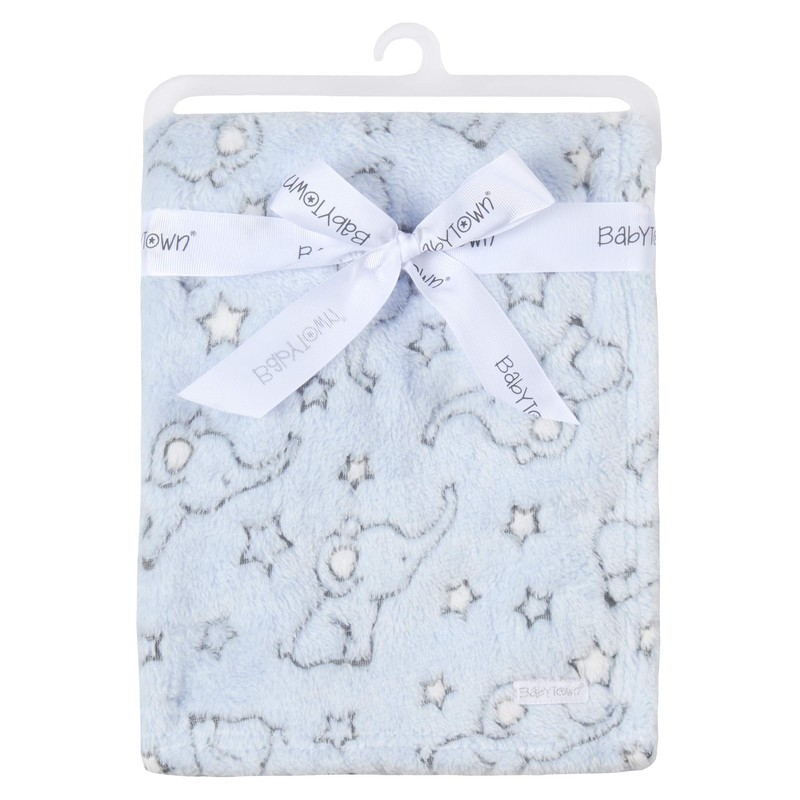 Elephant Design Comforter Babies Soother Blanket (Blanket - Blue)