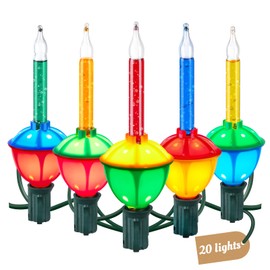 Minetom Christmas Bubble String Lights - 20 Counts Christmas Lights Bulb, Multicolor Bubble Decorative Lights for Christmas Tree Holiday Celebrations Lighting, Multicolor