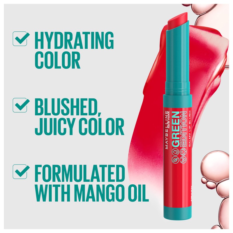 Maybelline Green Edition Balmy Lip Blush, Formulated With Mango Oil,