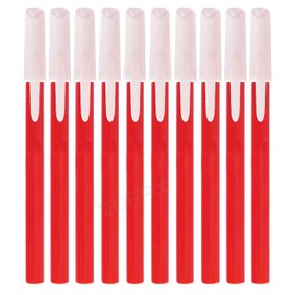ZOFAX Feltra Felt Tips Colouring Pens, RED, Pack of 10, Draw Sketch Write Felt Pens, Arts Crafts Activities School Office Home Use, iZOFAX Black Ball Pen