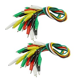 KKHMF Set of 20 Alligator Clips Alligator Clip Cord Test Leads Double Ended 50cm