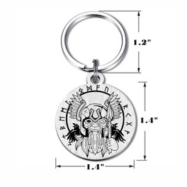 Richesele Viking Odin Keychain - Viking Norse Odin Warrior Amulet Gifts - Viking Gifts for Men Women