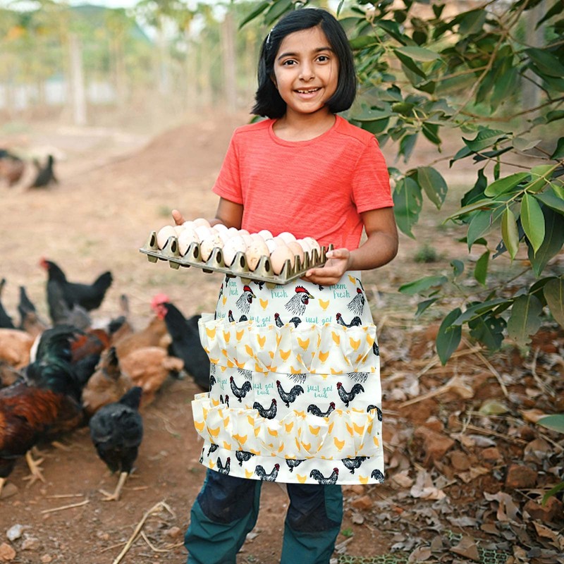 Dokeno Egg Apron Collecting with 12 Deep Pockets, Farm Egg