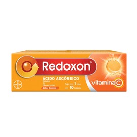 Redoxon Vitamina C 1000mg, Vitamina C Diária, Prevención de Resfriados, Sabor Naranja, 10 Tabletas Efervescentes