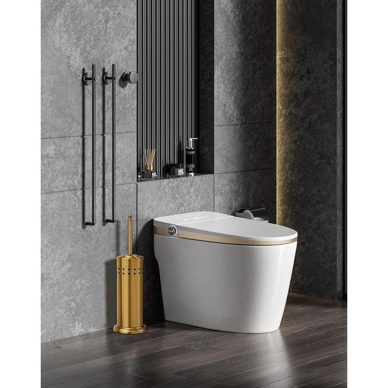 DOWRY Anti-Hand Off Toilet Plunger with Holder for Bathroom,Powerful Efficient