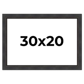 Poster Palooza 30x20 Frame Black Ornate Beveled Rope Solid Wood Picture Frame | 2 Inch Moulding Width | with UV Acrylic Plexiglass, Foam Board Backing & Hanging Hardware Included