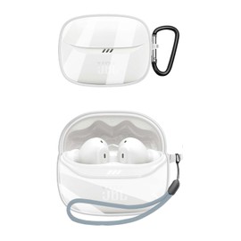 For JBL TUNE BEAM 2 Case, Clear Transparent Compatible with YAJOJO JBL TUNE BEAM 2 Wireless Earphones TPU Material Charging Case Cover Full Protection Drop Proof Shockproof Dustproof Scratch Proof