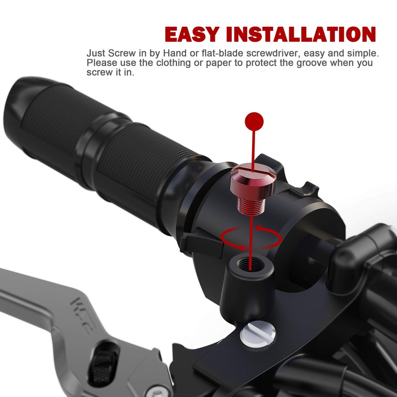 MZS Mirror Hole Plugs Motorcycle Mirrors Blanking Cover Caps Universal