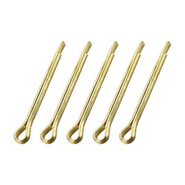 sourcing map Split Cotter Pin - 3mm x 30mm (1/8 inch x 1 3/16 inch) Solid Brass 2-Prongs Gold Tone Fastener Clip Key 5Pcs
