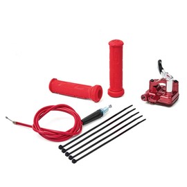 PUCKY New 7/8'' 22mm Thumb Throttle Cable Accelerator Handle Assembly for 50cc 70cc 90cc 110cc 125cc 250cc ATV Quad Go Kart TaoTao Pit Bike (Red|)