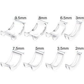 Invisible Ring Size Adjuster for Loose Ring, Ring Adjuster Sizer Fit Any Rings, For Assorted Sizes of Ring for Men/Women, Reducer Ring Guard, Jewelry Guard Spacer Tool (Transparent, Clip-ON, 8 PCS)
