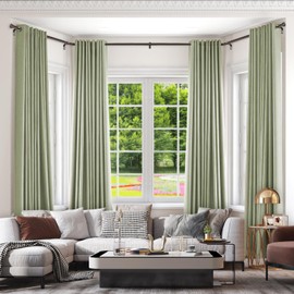 TONIAL Bay Window Curtain Rods, 36 to 72 Inch Center Rod for window, 20 to 36 Inch Side Rods for windows 3/4 Inch Decorative Drapery Rods with Small Cap Finial, Bronze