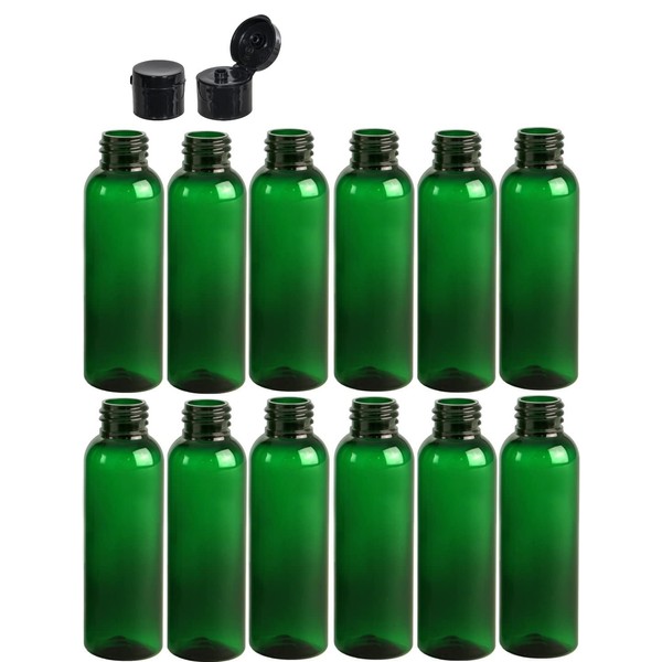 Premium Essential Oil 2 Ounce Cosmo Round Bottles, PET Plastic