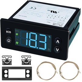 ERC112D Temperature Controller Kit,Upgraded Programmable Electronic Refrigeration Controller with NTC Sensors,Compatible with Danfoss 080G3207 080G3217 fit for Randell,Delfield,Beverage Air,Hoshizaki