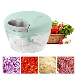 Manual Onion Cutter, 500 ml Onion Chopper with Pulley, Multi Chopper with 3 Stainless Steel Blades, Vegetable Chopper, Vegetable Cutter Kitchen for Vegetables, Garlic, Onions