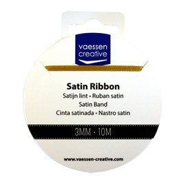 Vaessen Creative Satin Ribon, Fabric, Gold, 3mm