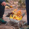 Odoland Folding Campfire Grill, 304 Stainless Steel Grate Barbeque Grill,