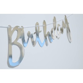 Silver happy birthday banner -Birthday Party Decorations - Birthday Decoration Party Supplies for Girls Boys Kids and Adults