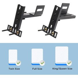 Headboard Brackets, Adjustable Bed Headboard Wall Mounting Brackets, Universal Headboard Brackets for Metal Bed Frame, Black Footboard Extension Kit for Twin Full Queen King Size Bed