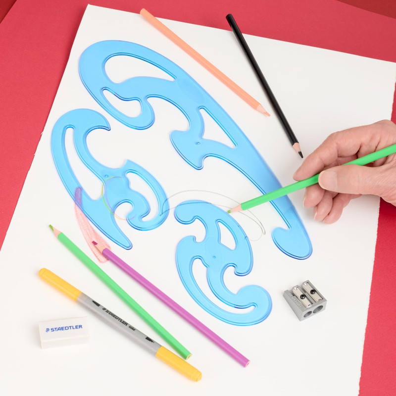 STAEDTLER Mars Professional French Curve Design Ruler Set for Pattern
