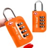 OW-Travel Luggage Locks TSA Approved (2 Pack Orange) 4 Digit