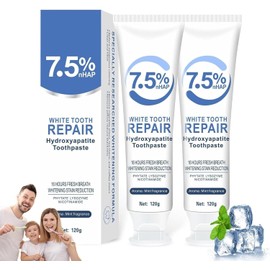 2pcs 7.5% Hydroxyapatite Toothpastes for Enamel Protection and Tooth Strengthening, Gentle Mint, Fresh Breath, Daily Use for Oral Health Toothpaste Hydroxyapatite