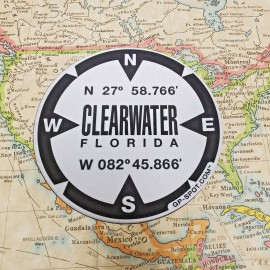 Clearwater, Florida GPS Magnet - Reflective Vinyl GPS Marker Magnet