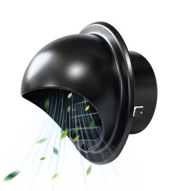 4inch Air Vent Cap, Thick 304 Stainless Steel Cap Exterior Cover with Mesh for Apartment, Garage, House - Black