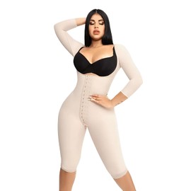 Forma Tu Cuerpo Knee Lenght Shapewear for Women, Full Body Faja, Bodyshapers for Women, Faja Completa Para Mujer, Fajas Moldeadoras Bei 5XS