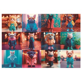 Educa 200 piece children's puzzle. Fashion animals. Dimensions: 40 x 28 cm. Recommended from 6 years (20219)