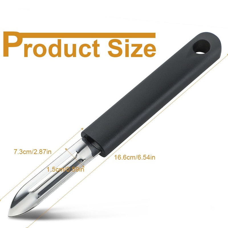 Potato Peeler, Peeler, Plastic, Black, 19 cm, Vegetable Peeler, Stainless