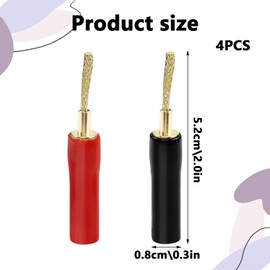 DONOONIS Pack of 4 Speaker Banana Plug, Speaker Plug, Flex Pin Banana Plug, Gold-Plated 2 mm Screw Type Audio Speaker Pin Connector for Amplifier Speaker Wires Sound Systems