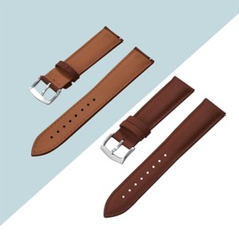 JWNSPA Universal 18/19/20/22mm Quick Release Leather FKM Rubber Watch Band,3-Layer Comfort Design Replacement Strap for Men Women (Brown, 20mm)