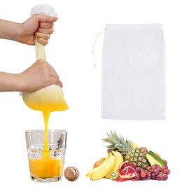 6Pcs Juice Strainer, Nylon Cheesecloth Bags, Reusable Nut Milk Bag Cheese Cloths, 200 Mesh Fine Mesh Bag for Straining for Straining Fruit Juice Coffee Tea Yogurt Tofu Cold Brew(11.8x7.9inch)
