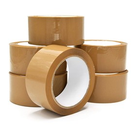 6 Rolls of Strong Sticky Brown Buff Carton Sealing Packing Parcels Packaging Tape for Moving House, Cardboard Boxes, Office Use Multipurpose (48mm x 66M) by AKAR
