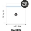 24/7 Bags- Gallon Zip Storage Bags, 200 Count, Double Zipper