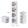 VECELO VECELO 4-Tier Tall Narrow Storage Cabinet with Movable Wheels,