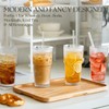 KEMORELA 6-Pack Ribbed Glass Tumblers with Lids & Straws –