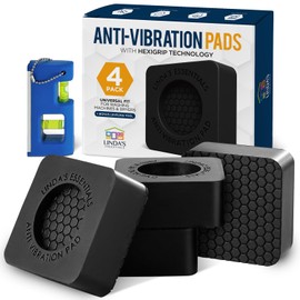 Anti Vibration Pads for Washing Machine and Dryer (Set of 4) - Universal Washer Anti Vibration Pads with HexiGrip™ - Washing Machine Accessories & Leveling Pads – Vibration Dampening Mat