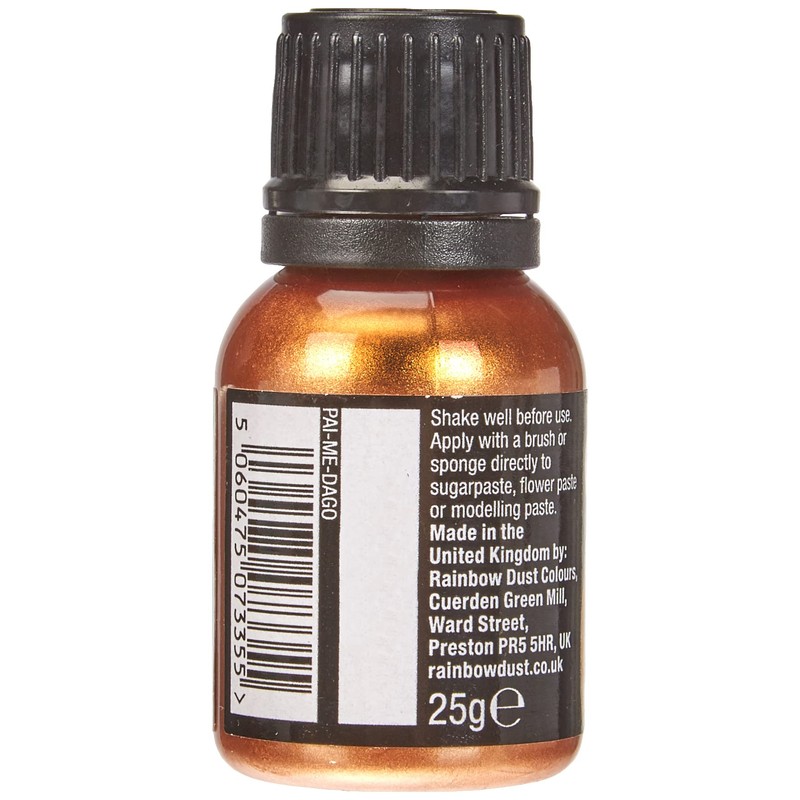Ready-to-use Metallic Dark Gold 100% Edible Food Paint for Cake
