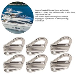 Boat Spring Snap Hooks, 6Pcs Hook Stainless Steel Heavy Duty Spring Buckle Type Hanger for Home Marine Engineering